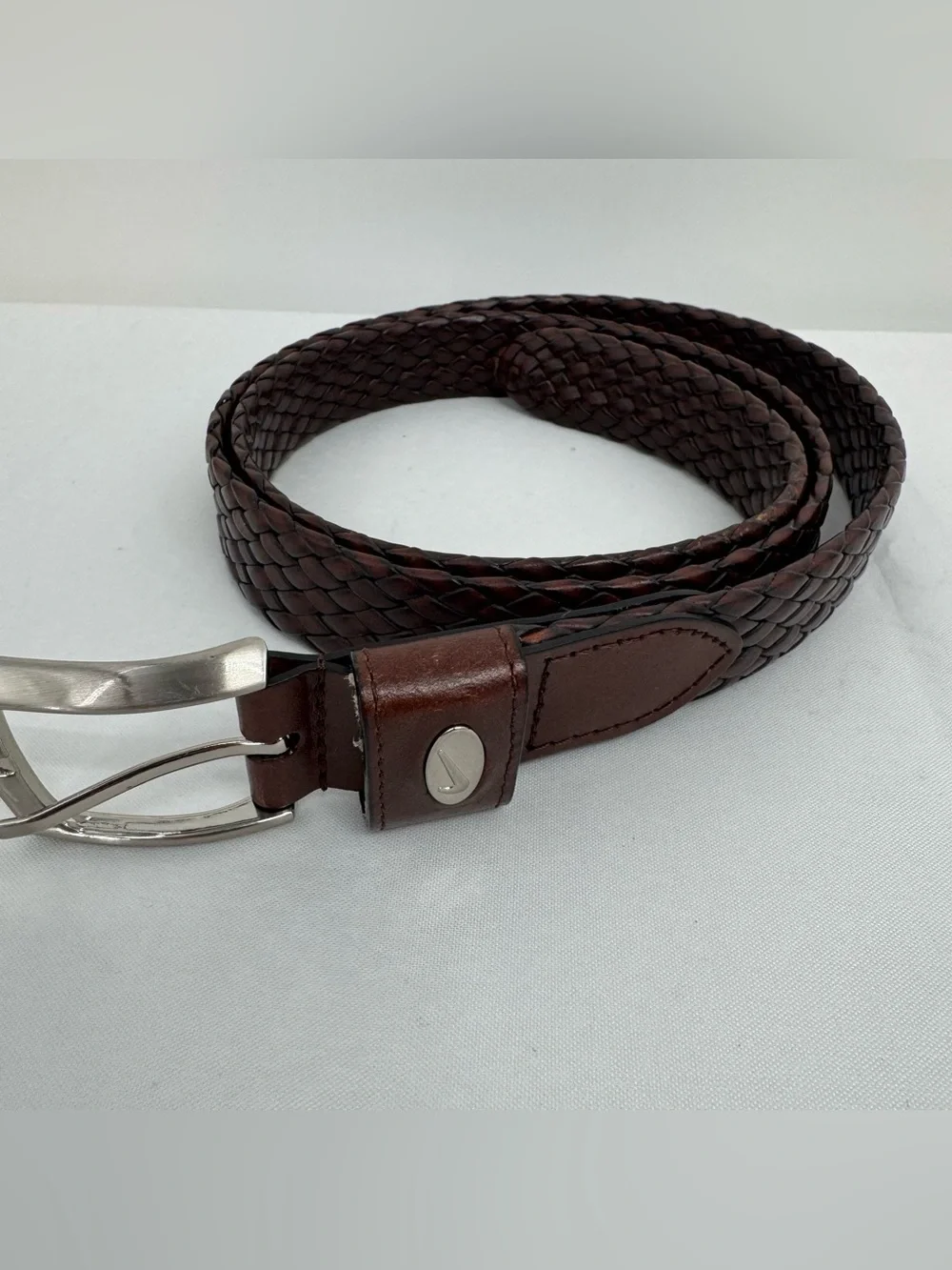 Nike Braided Belt Mens 42 Brown  Woven Braided Leather 11079-02